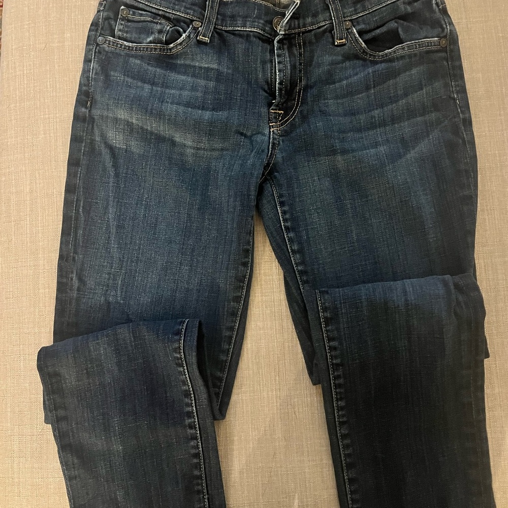 7 For All Mankind Blue Straight Leg Jeans